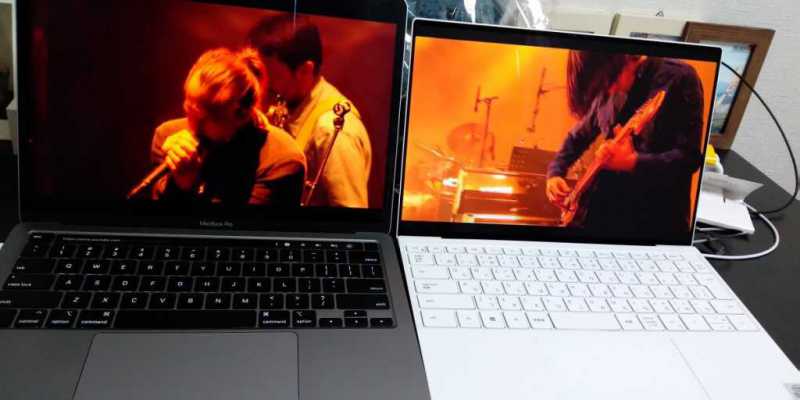 Apple MacBook Pro Retina 13-inch 2020ノートパソコンのディスプレイの比較