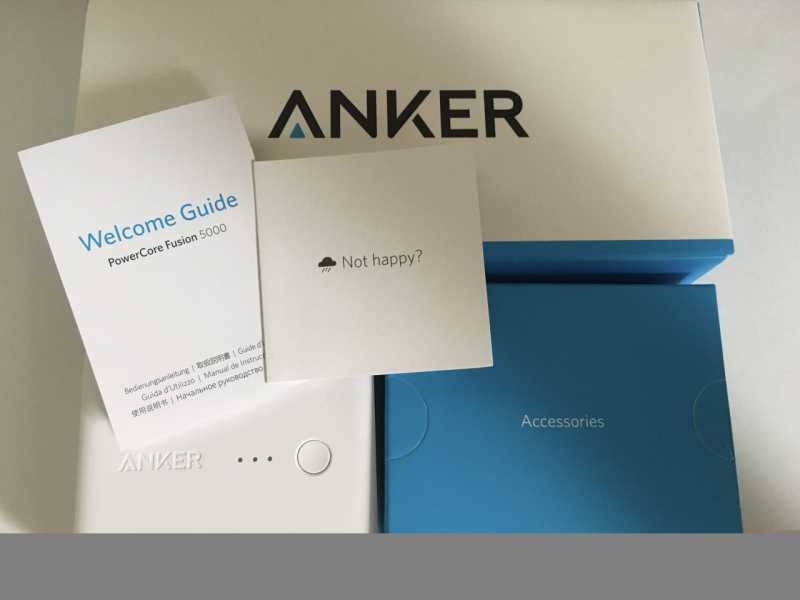 Anker PowerCore Fusion 5000モバイルバッテリーの化粧箱