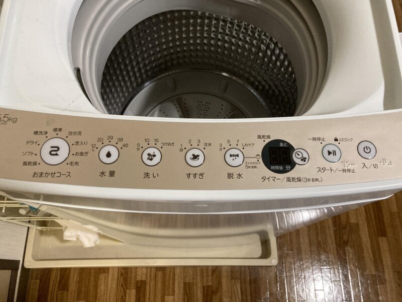 ハイアール JW-C55D-N全自動洗濯機のボタン配置